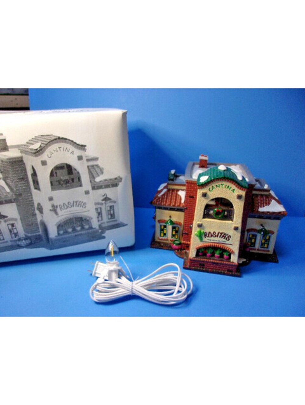 Dept 56 Snow Village Rosita's Cantina #54883 Restaurant Retired w/ Light & Box